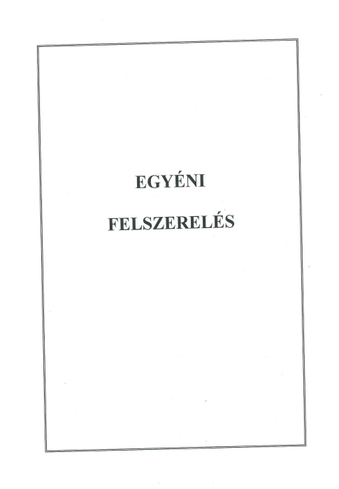 Egyéni felszerelés